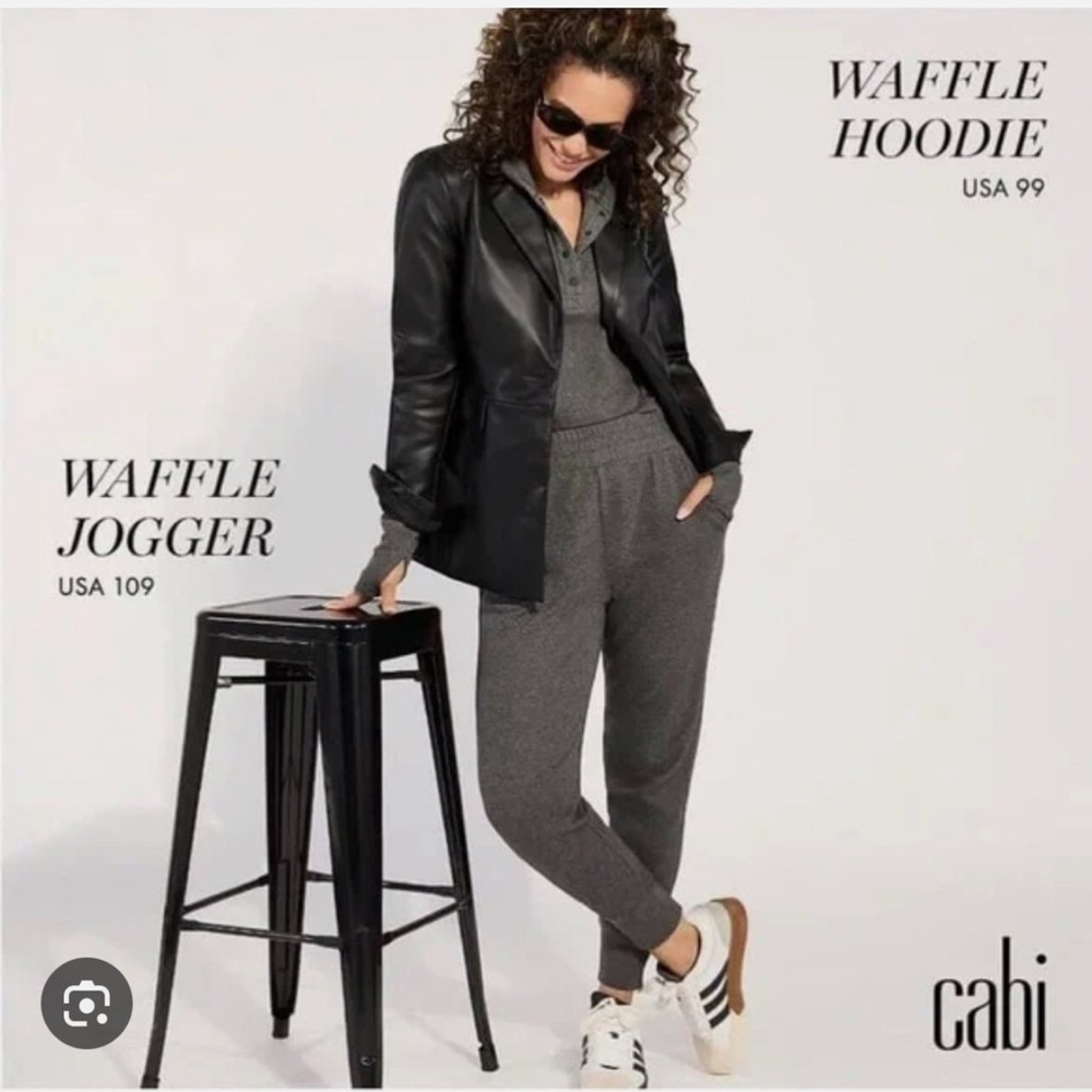 Cabi 4639 Charcoal Waffle Jogger Pants Size XXL